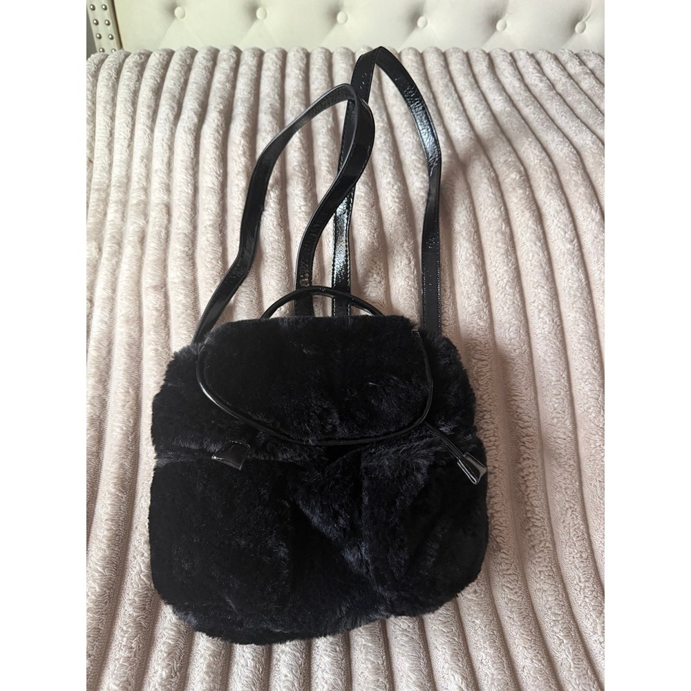 Steve‎ Madden Black Caleb Faux Fur Backpack.